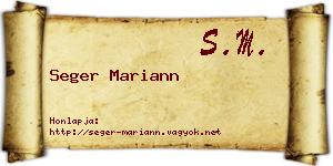 Seger Mariann névjegykártya